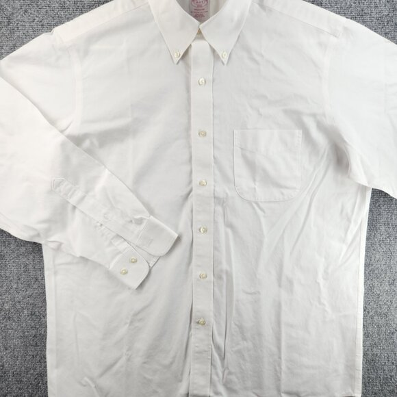 Brooks Brothers White Non-Iron 16 32/33 All Cotton Madison Button-Down Men Shirt - Picture 2 of 16